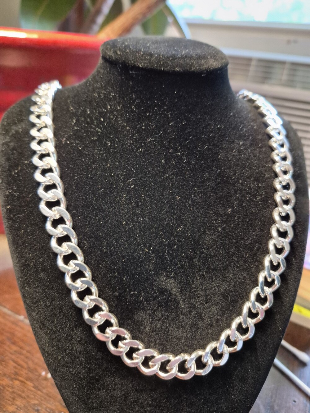 Classic Silver Curb Chain Necklace - Polished Men's Or Women’s Jewelry Not Real